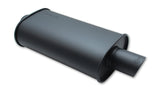 Vibrant StreetPower FLAT BLACK Oval Muffler with Single 3in Outlet - 2.5in inlet I.D. | 1146