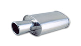 Vibrant StreetPower Oval Muffler with 4in Round Tip Angle Cut Rolled Edge - 2.5in inlet I.D. | 1046