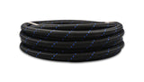 Vibrant -12 AN Two-Tone Black/Blue Nylon Braided Flex Hose (5 foot roll) | 11992B