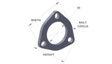 Vibrant 3-Bolt T304 SS Exhaust Flanges (3in I.D.) - 5 Flange Bulk Pack | 1483