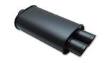 Vibrant StreetPower FLAT BLACK Oval Muffler with Dual 3in Outlet - 4in inlet I.D. | 1155