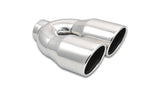 Vibrant 2.5in ID Dual 3.5in OD Round SS Exhaust Tip (Single Wall Angle Cut) | 1326