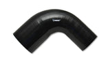 Vibrant 4 Ply Reinforced Silicone 90 degree Transition Elbow - 2.75in I.D. x 3in I.D. (BLACK) | 2783