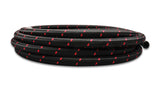 Vibrant -4 AN Two-Tone Black/Red Nylon Braided Flex Hose (20 foot roll) | 11974R