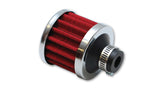 Vibrant Crankcase Breather Filter w/Chrome Cap 2 1/8in 55mm Cone ODx2 5/8in 68mm Tallx3/4in 19mm ID | 2164