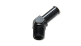 Vibrant 3/4 NPT to 3/4in Barb Straight Fitting 45 Deg Adapter - Aluminum | 11224